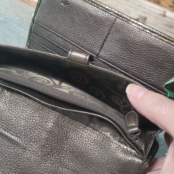 Brighton Silver Wallet with Grey Metallic Finish tri-fold, full size - Picture 6 of 8